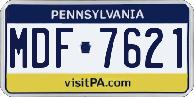 PA license plate MDF7621