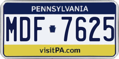 PA license plate MDF7625