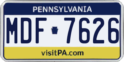 PA license plate MDF7626