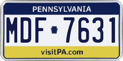 PA license plate MDF7631