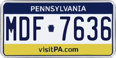 PA license plate MDF7636