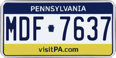 PA license plate MDF7637
