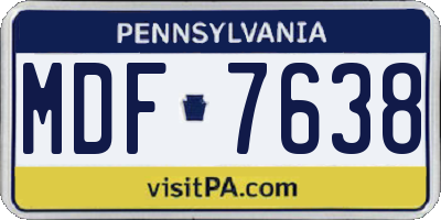 PA license plate MDF7638