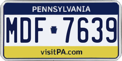PA license plate MDF7639