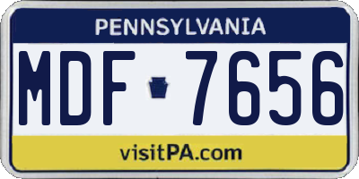 PA license plate MDF7656