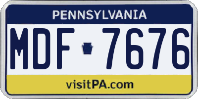 PA license plate MDF7676