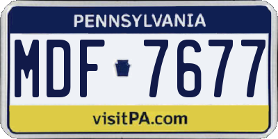 PA license plate MDF7677