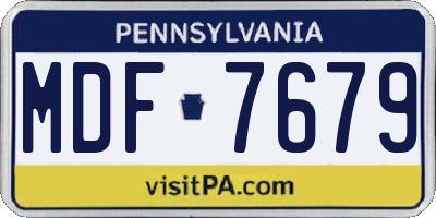 PA license plate MDF7679