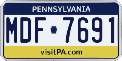 PA license plate MDF7691