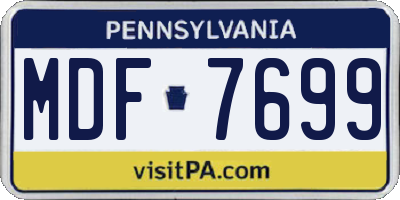PA license plate MDF7699