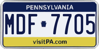 PA license plate MDF7705