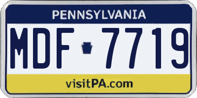 PA license plate MDF7719