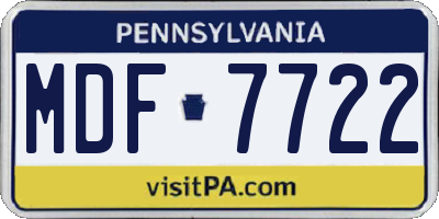 PA license plate MDF7722