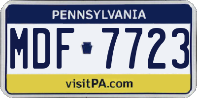PA license plate MDF7723