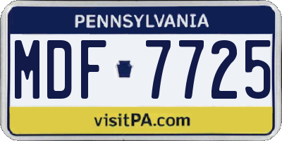PA license plate MDF7725
