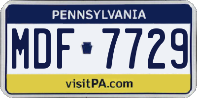 PA license plate MDF7729