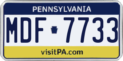 PA license plate MDF7733