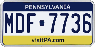 PA license plate MDF7736