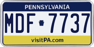 PA license plate MDF7737