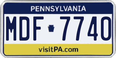 PA license plate MDF7740