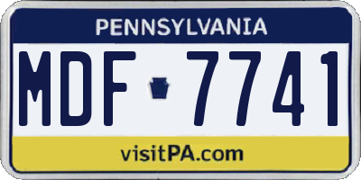 PA license plate MDF7741