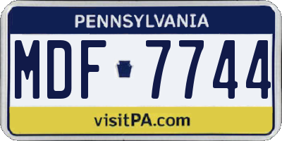 PA license plate MDF7744
