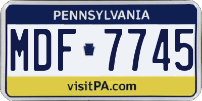 PA license plate MDF7745