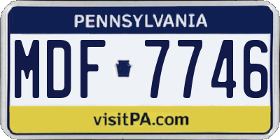 PA license plate MDF7746