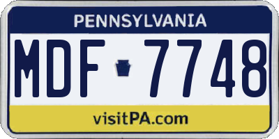 PA license plate MDF7748