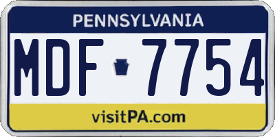 PA license plate MDF7754