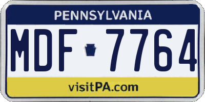 PA license plate MDF7764