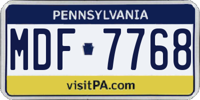 PA license plate MDF7768