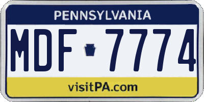 PA license plate MDF7774