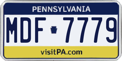 PA license plate MDF7779