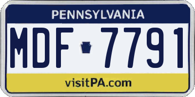 PA license plate MDF7791