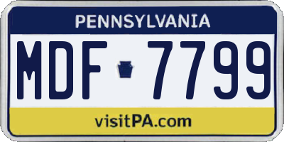 PA license plate MDF7799
