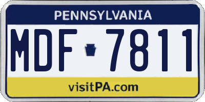 PA license plate MDF7811