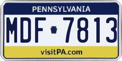 PA license plate MDF7813