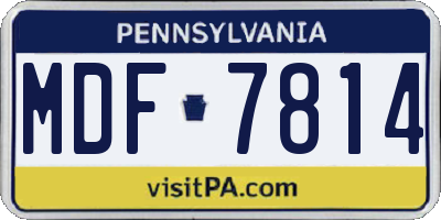 PA license plate MDF7814