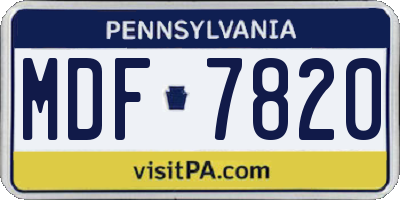 PA license plate MDF7820