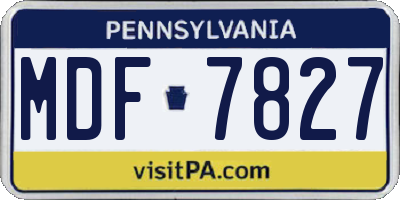 PA license plate MDF7827