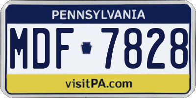 PA license plate MDF7828
