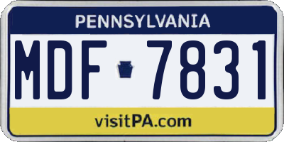 PA license plate MDF7831