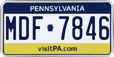 PA license plate MDF7846