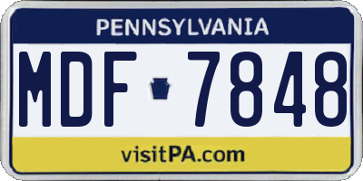 PA license plate MDF7848