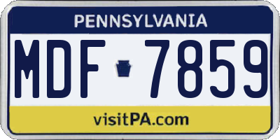 PA license plate MDF7859