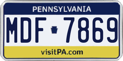 PA license plate MDF7869