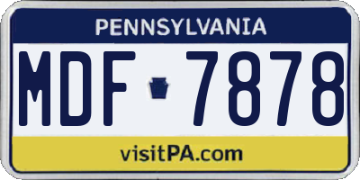PA license plate MDF7878