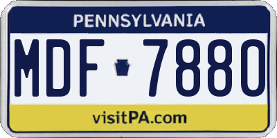 PA license plate MDF7880