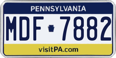 PA license plate MDF7882